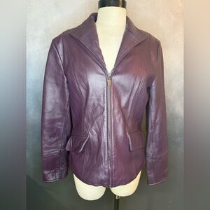 Pamela McCoy 100% Leather Jacket – Purple – Size Small